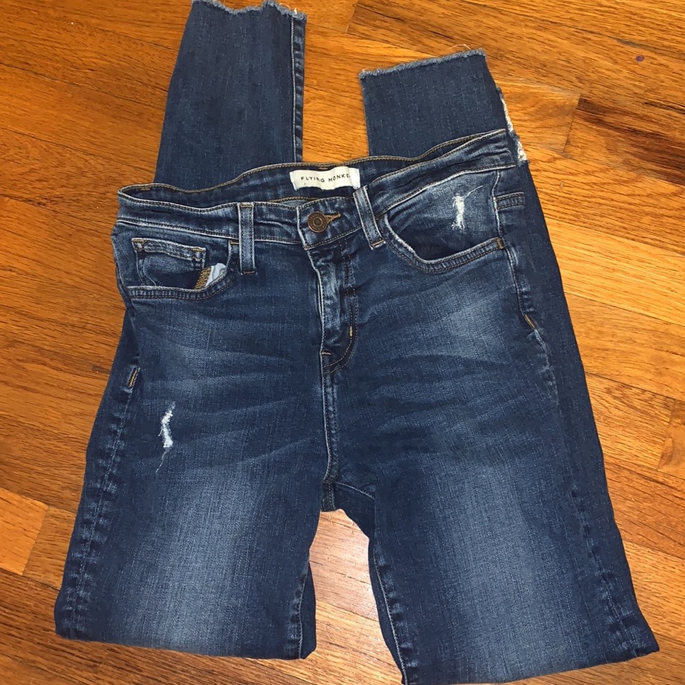Flying monkey skinny distressed jeans